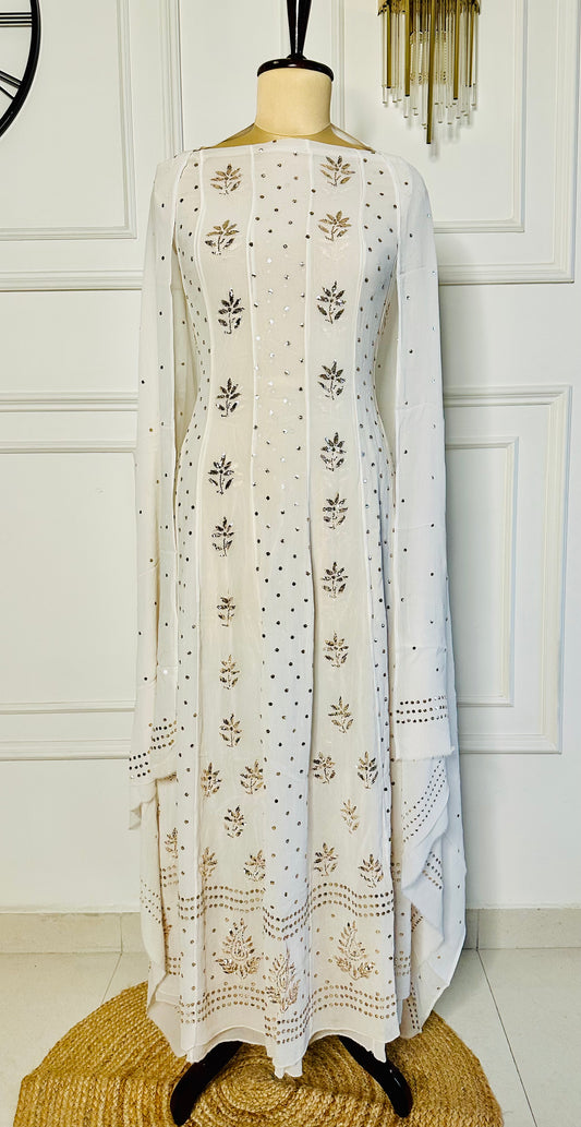 Mukaish kamdani work anarkali