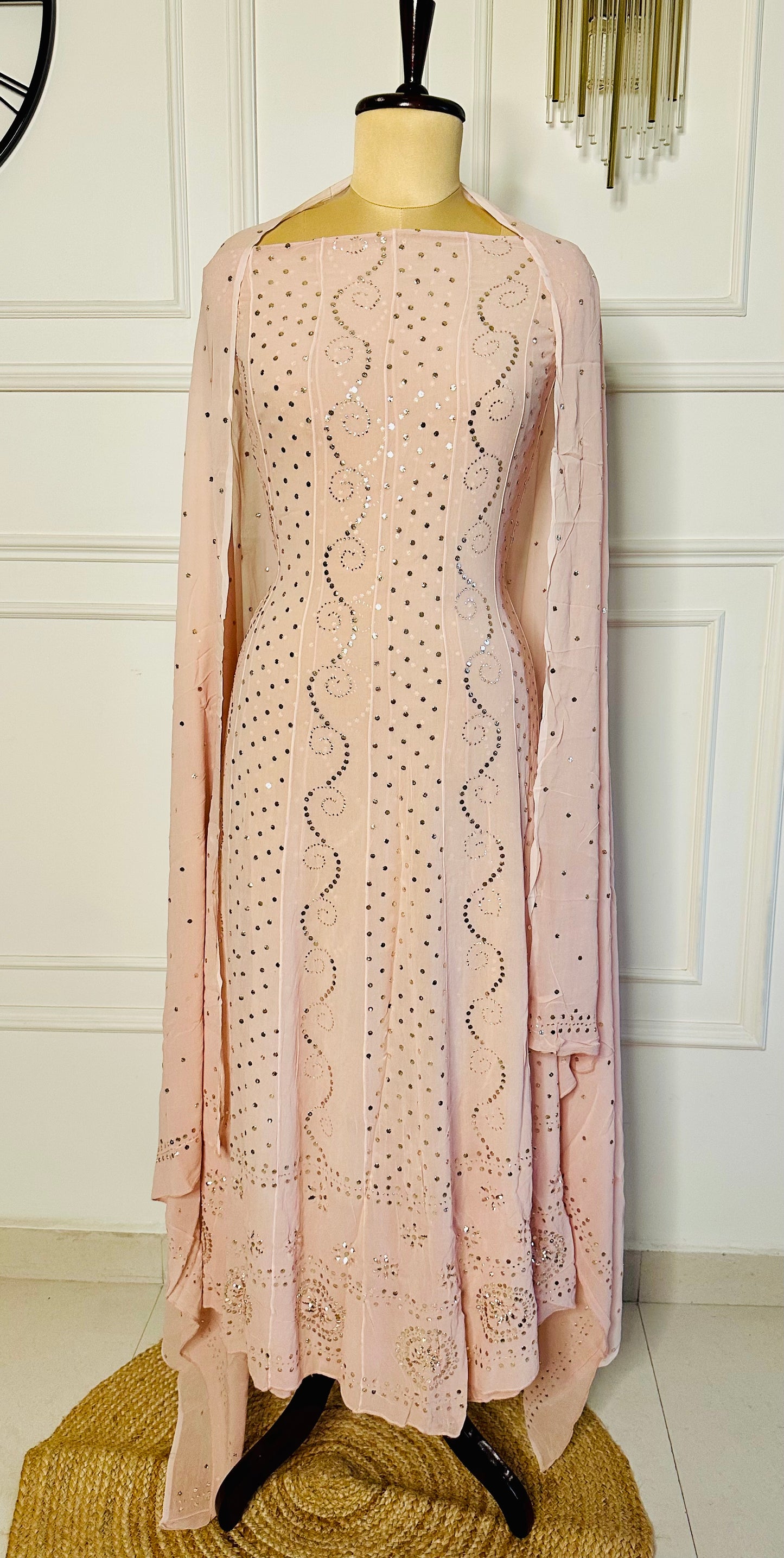 Mukaish work anarkali