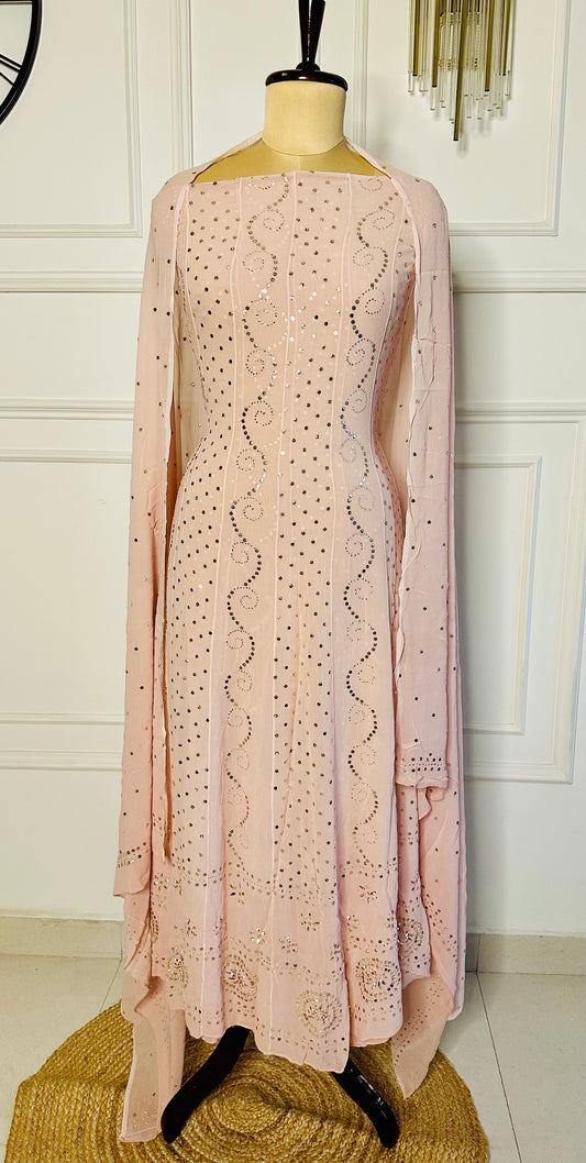 Mukaish work anarkali