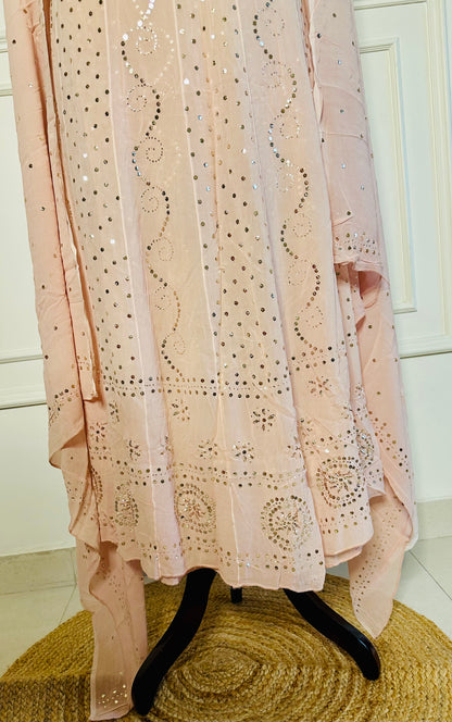 Mukaish work anarkali