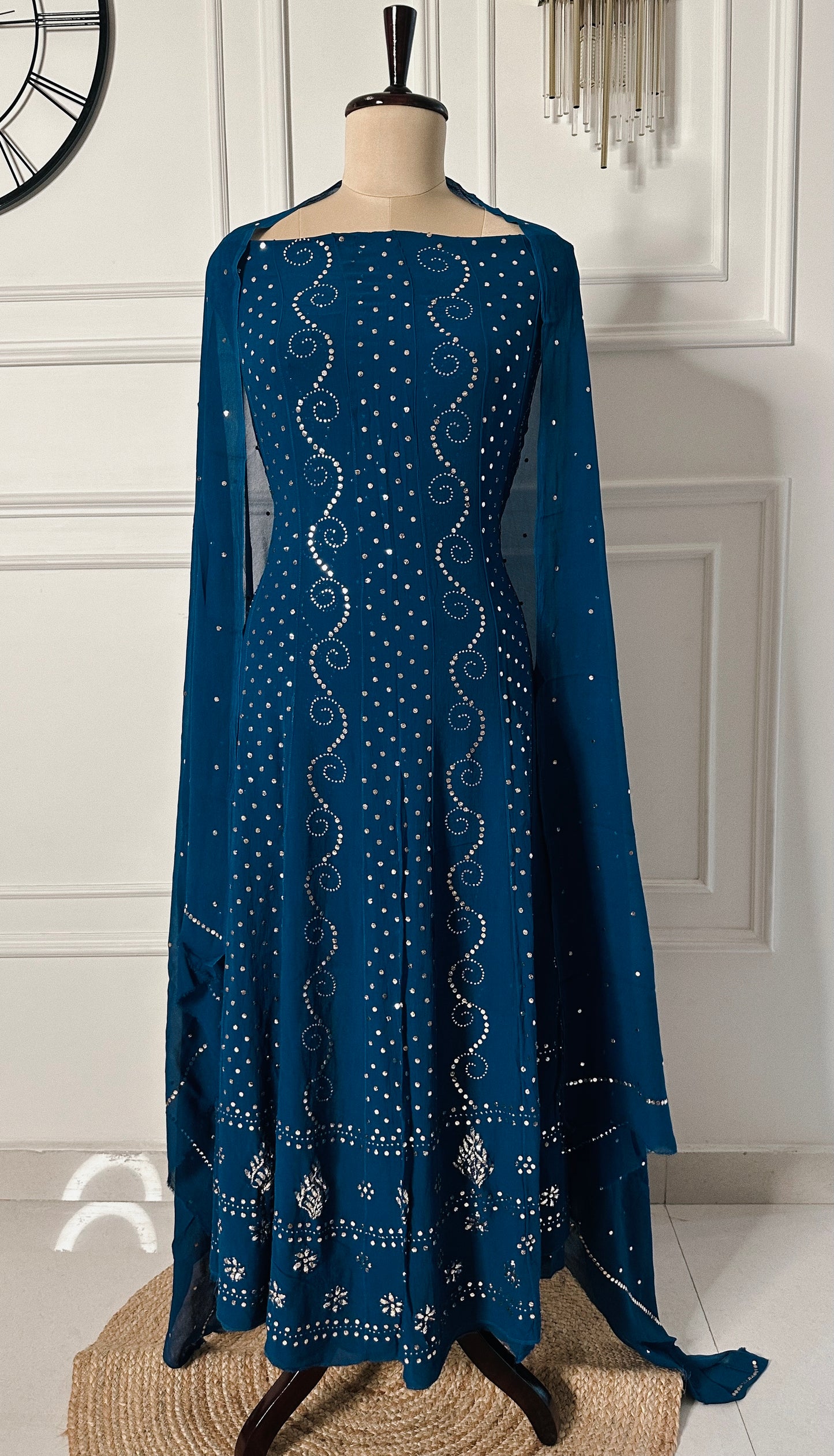 Mukaish work anarkali