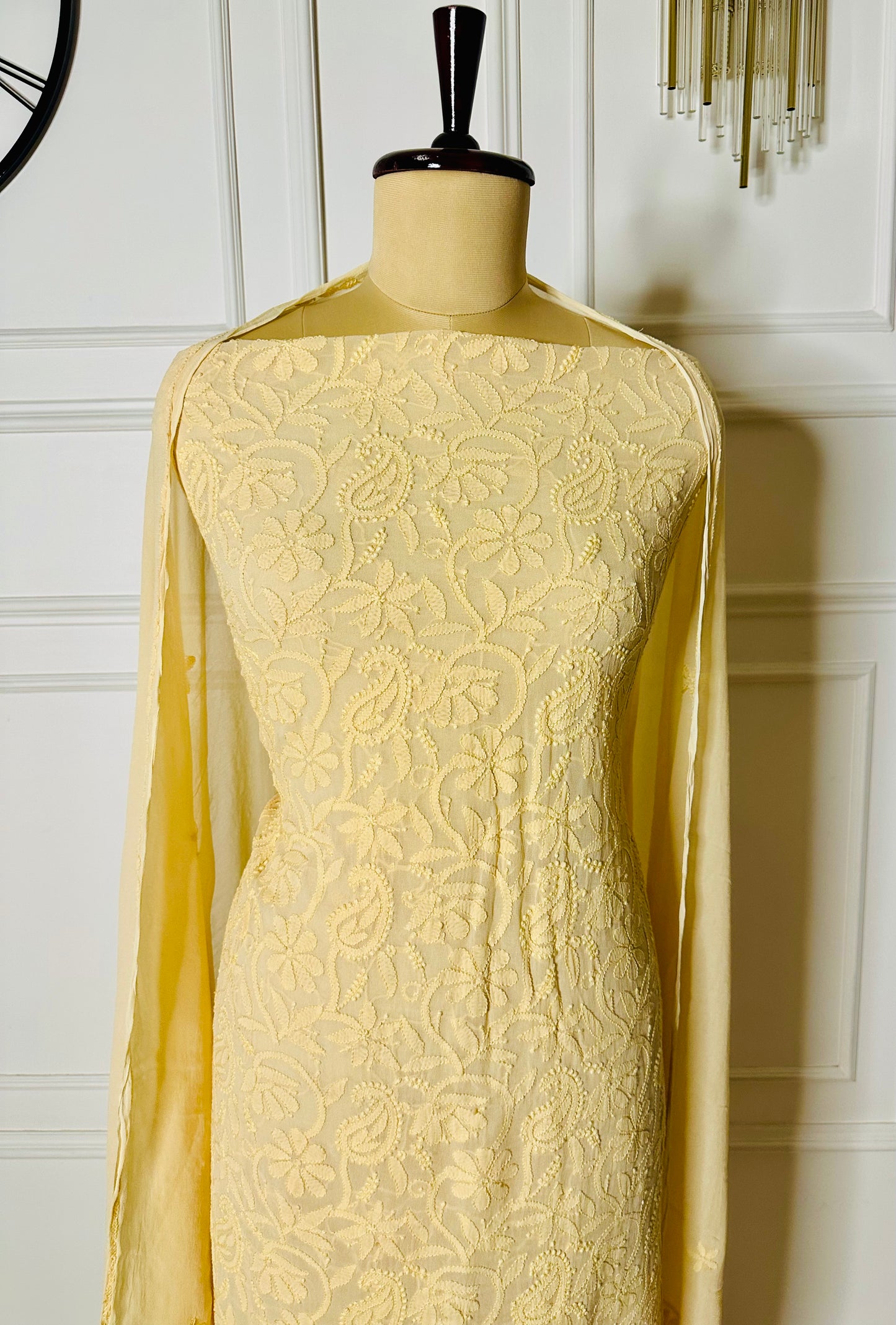 Shadow work suit in georgette fabric