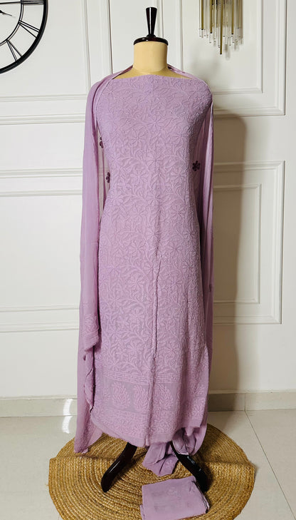Shadow work suit in georgette fabric