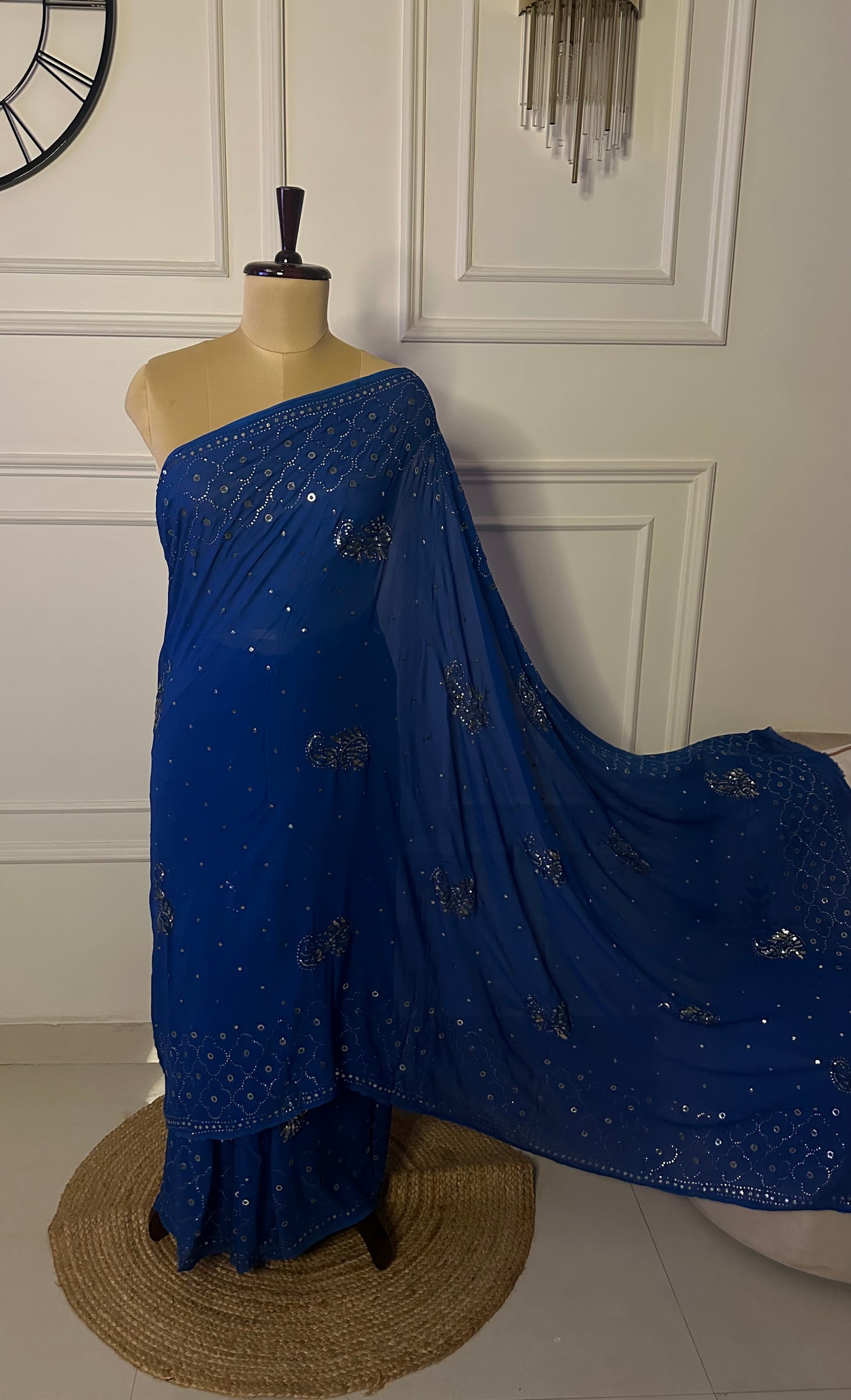 Kamdani and mukaish work saree