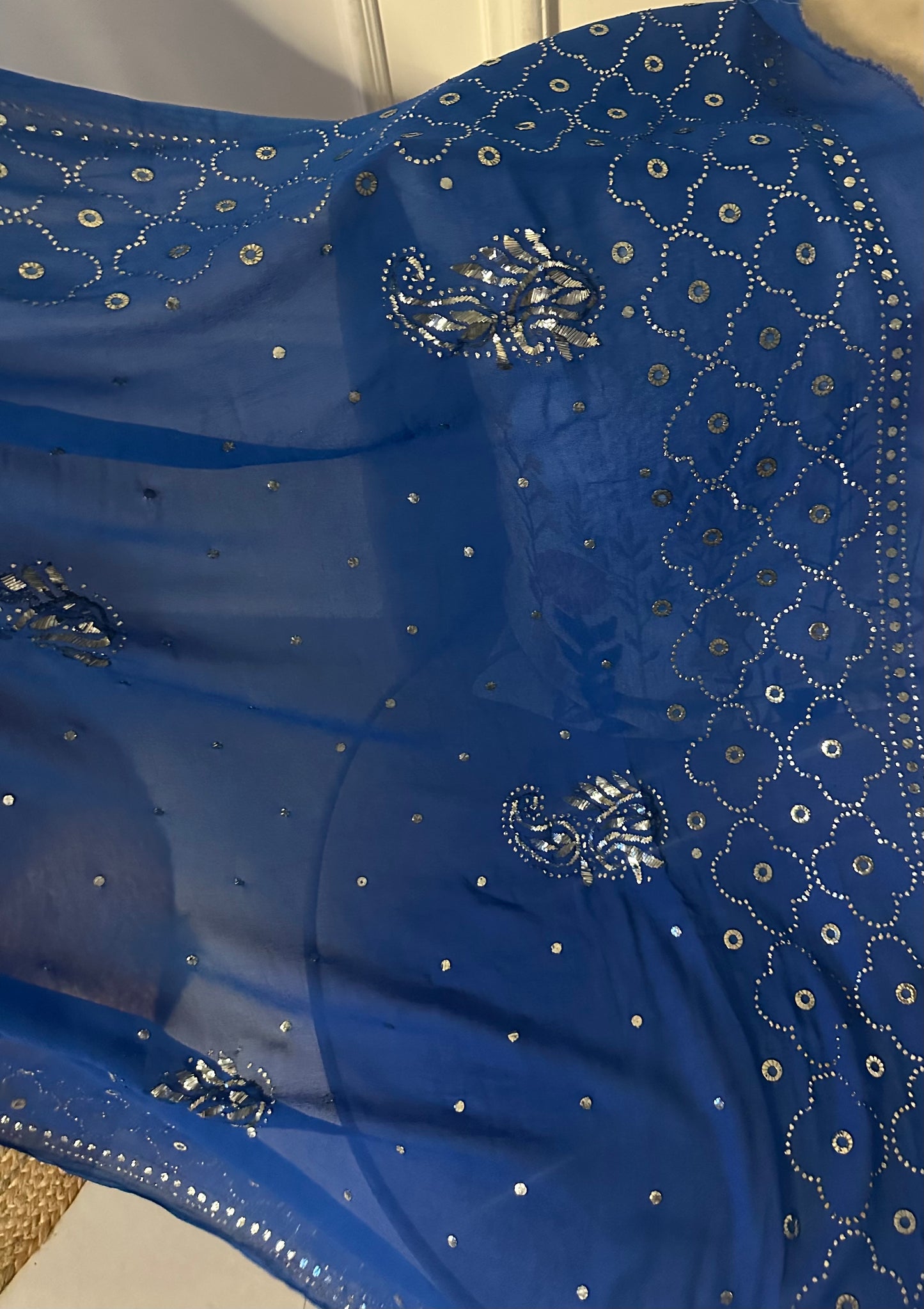 Kamdani and mukaish work saree