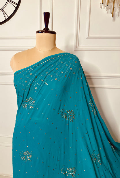 Kamdani and mukaish work saree