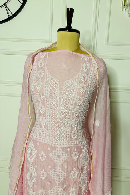 Chikankari fine jali work straight suits