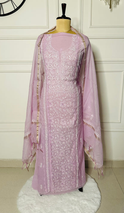 Chikankari fine jali work straight suit