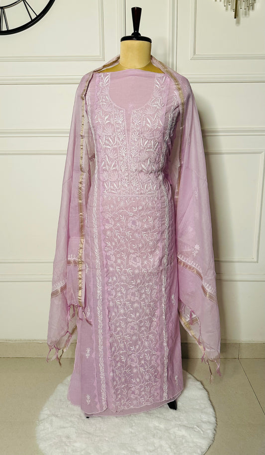 Chikankari fine jali work straight suit