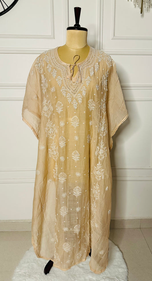 Chikankari work kaftan