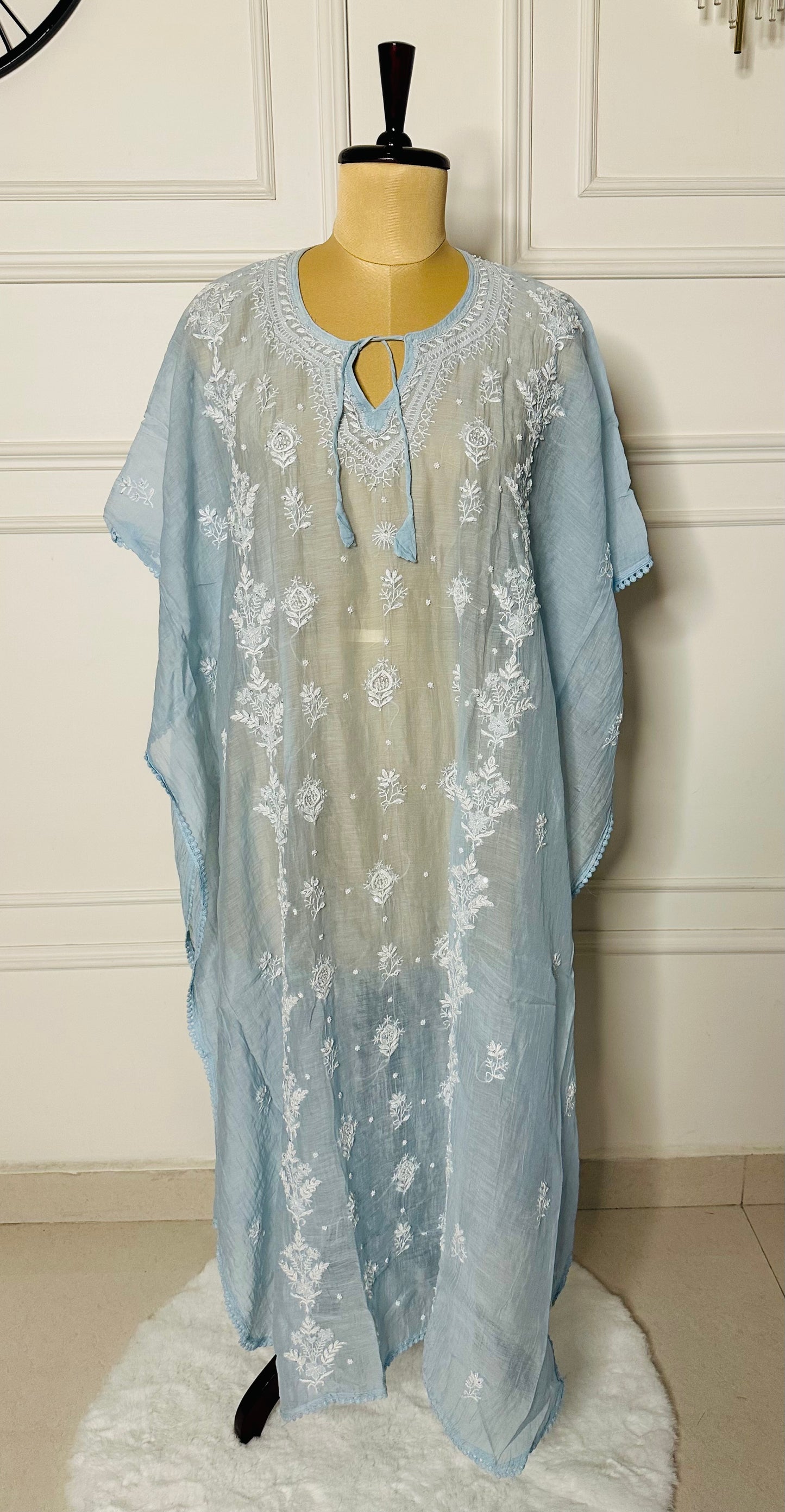 Chikankari work kaftan