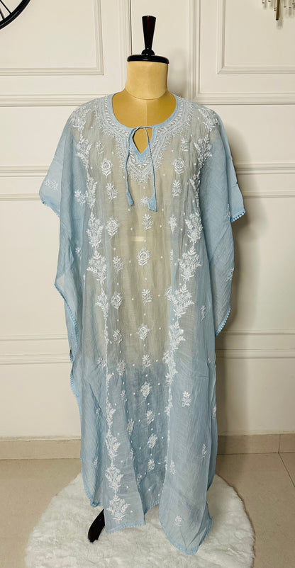 Chikankari work kaftan