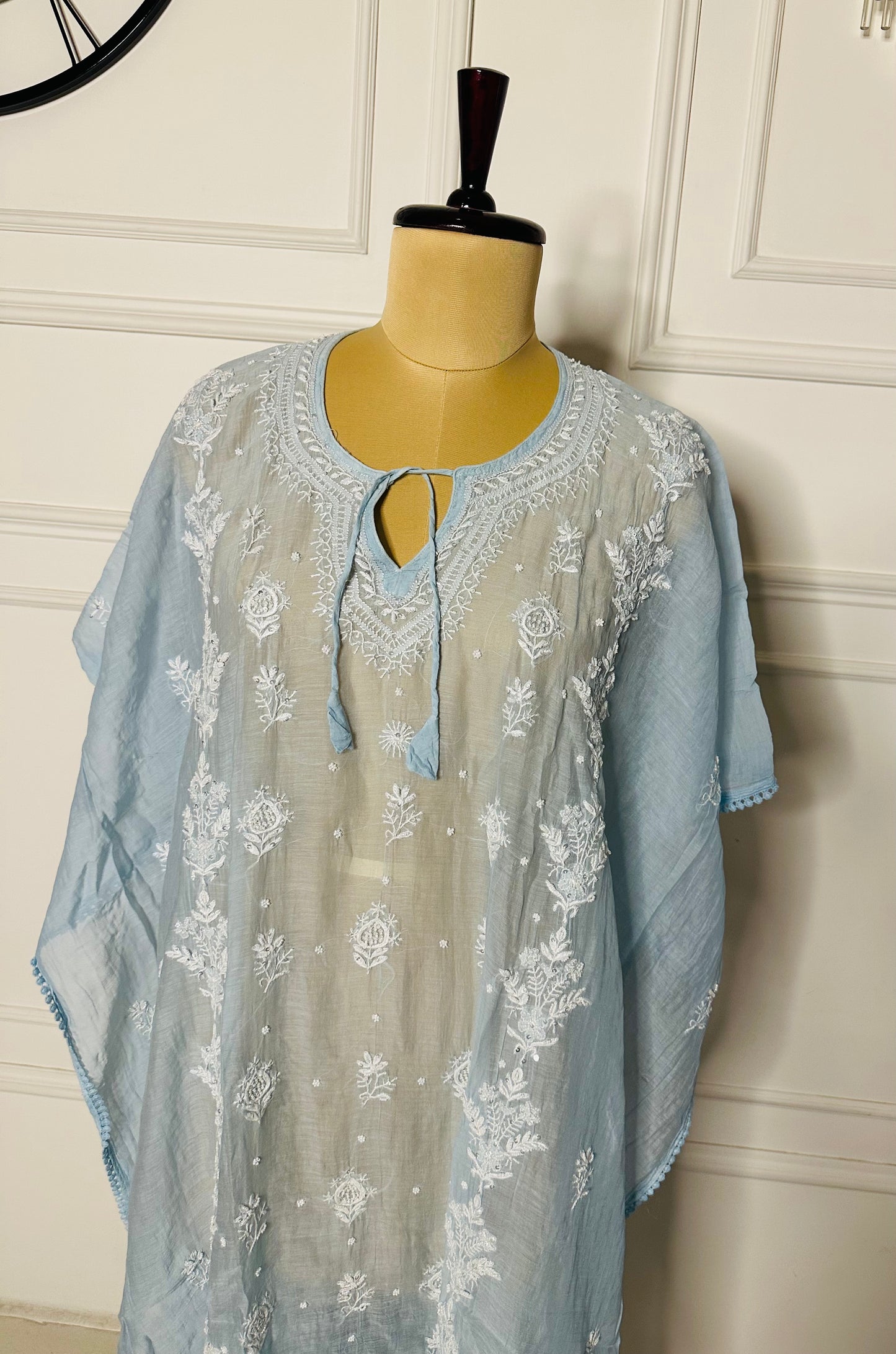 Chikankari work kaftan