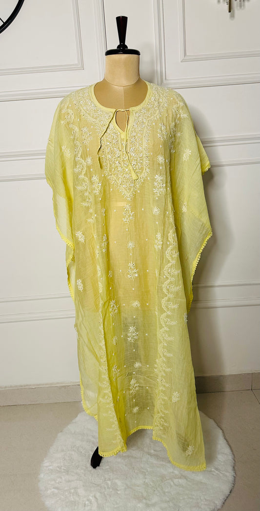 Chikankari work kaftan