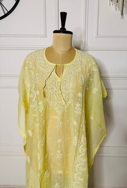 Chikankari work kaftan