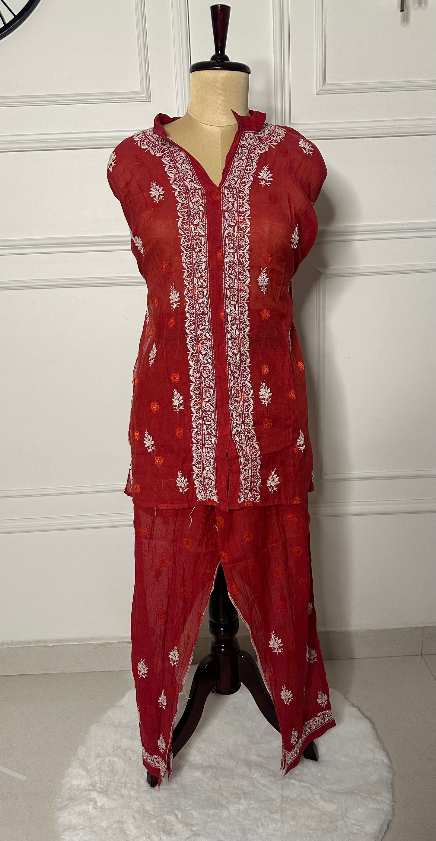 Chikankari work co-ord set