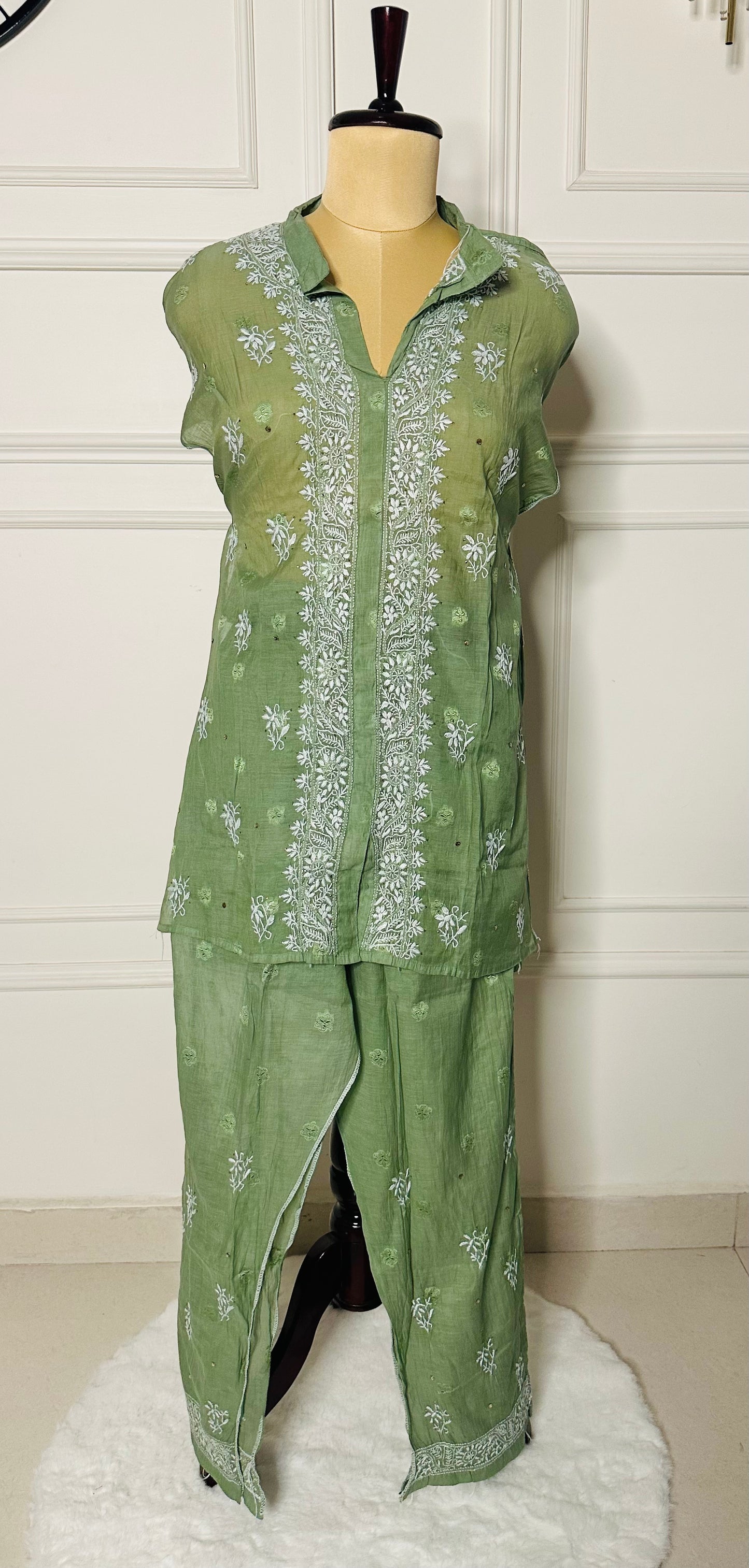 Chikankari work co-ord set