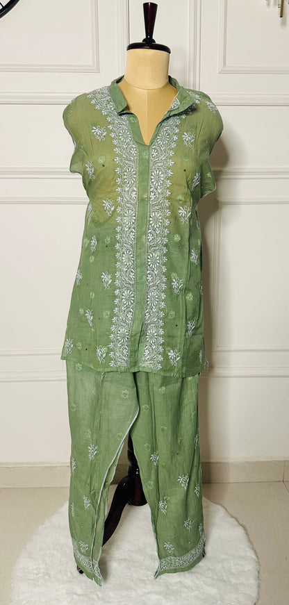 Chikankari work co-ord set