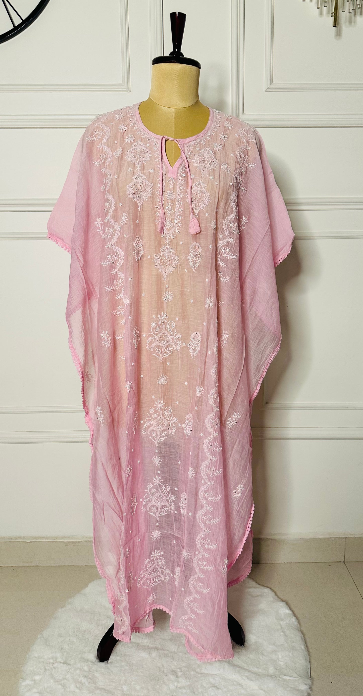 Chikankari work kaftan