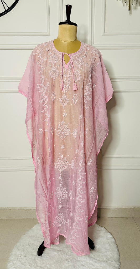 Chikankari work kaftan