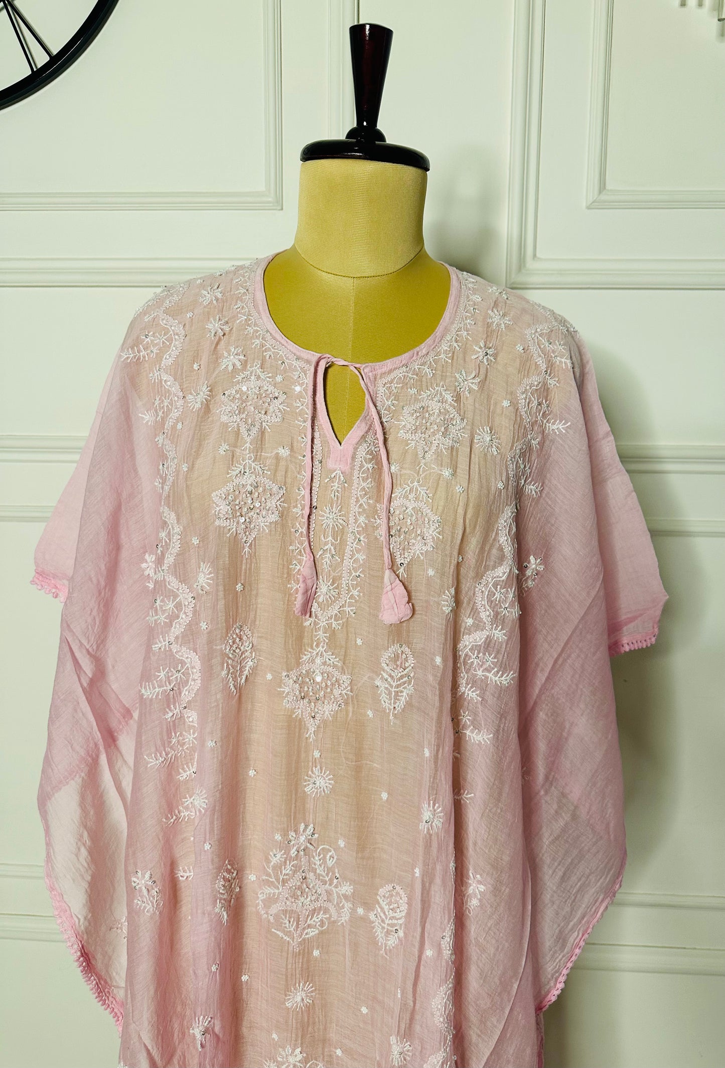 Chikankari work kaftan