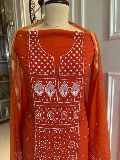 Pure mulmul chanderi panel suit