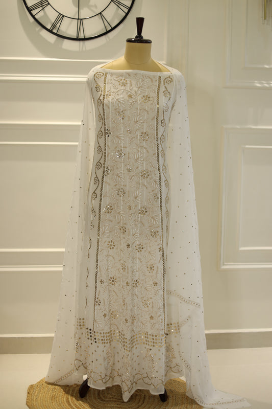 Mukaish, pearl and kasab work anarkali