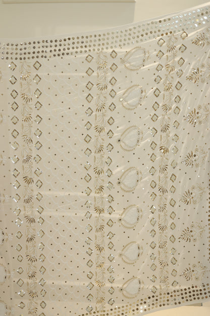 Mukaish work saree