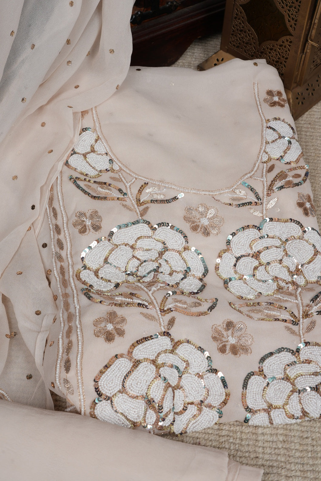Party wear Beige Pearl work suit