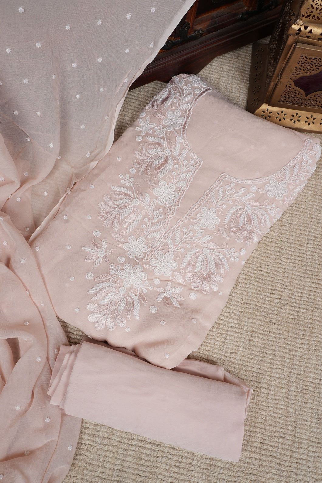 Beige Beautiful Pearl Work Suit