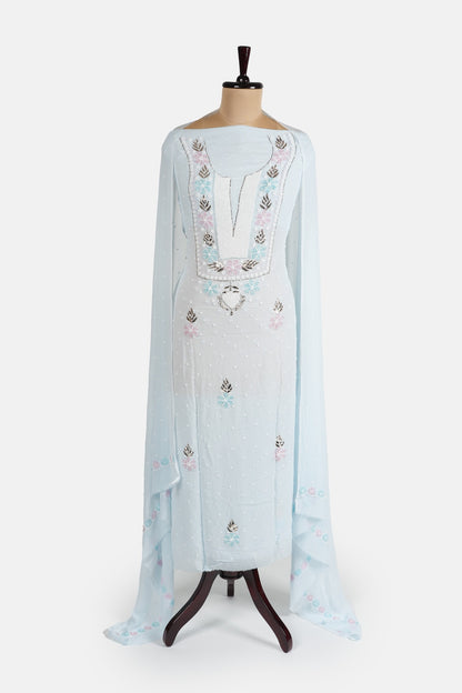 Pastel Blue Katdana, Pitta and Pearl Work Suit