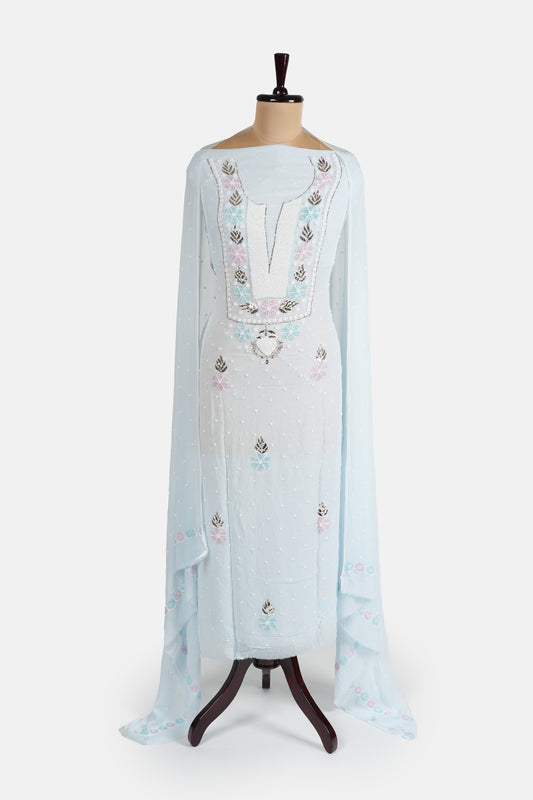 Pastel Blue Katdana, Pitta and Pearl Work Suit