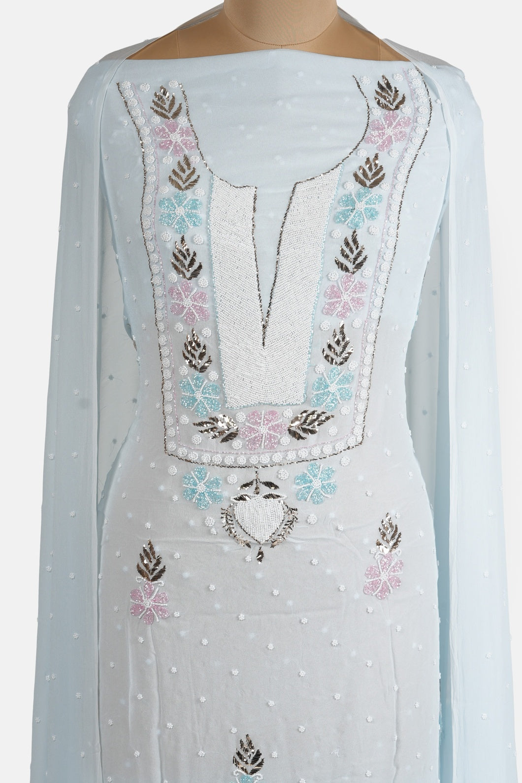 Pastel Blue Katdana, Pitta and Pearl Work Suit