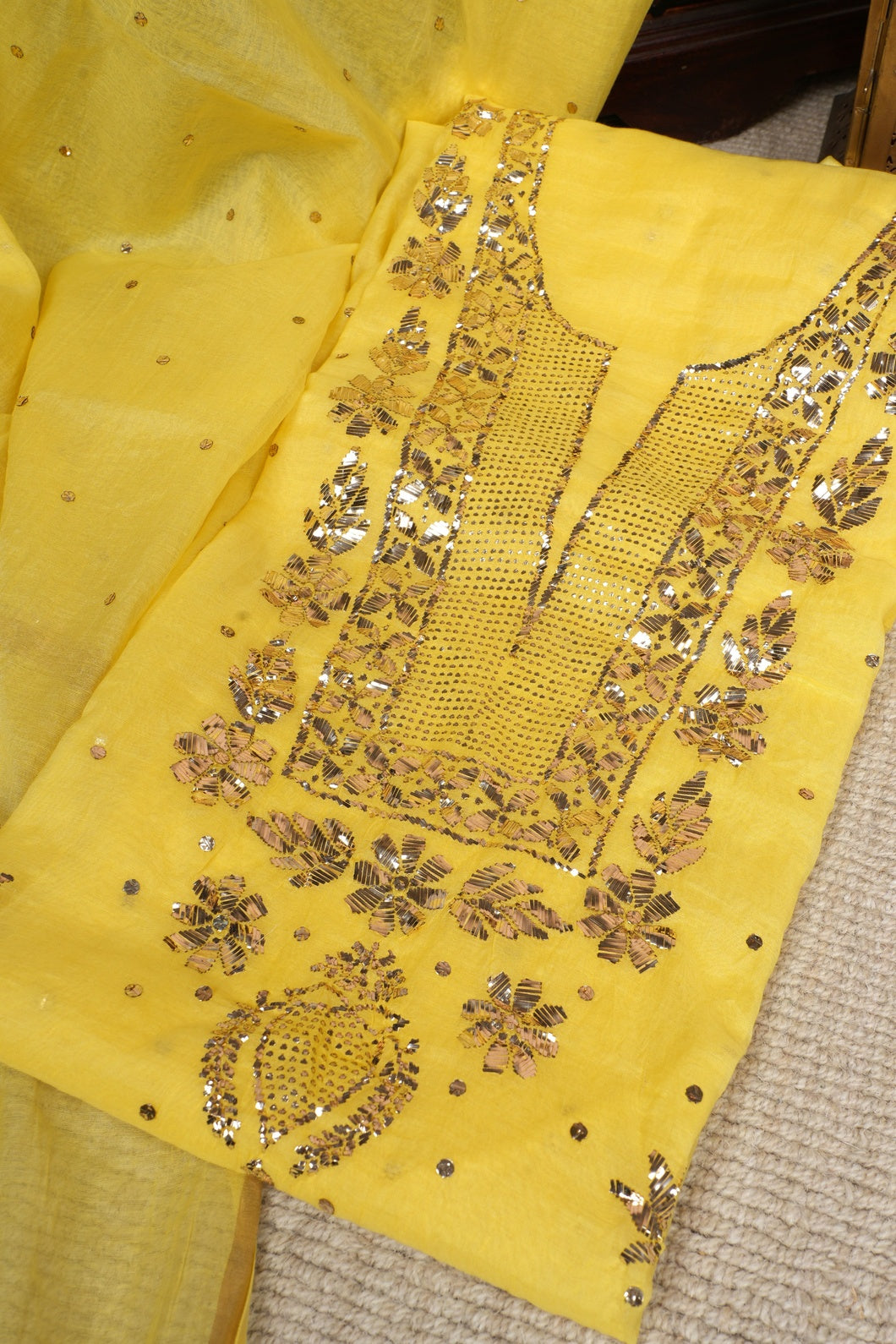 Pure mulmul mukaish suit