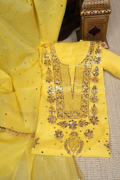 Pure mulmul mukaish suit