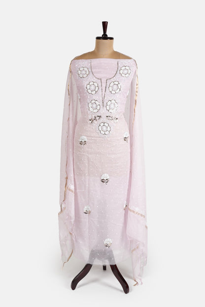 Pitta Pearl work Pure Mulmul Suit