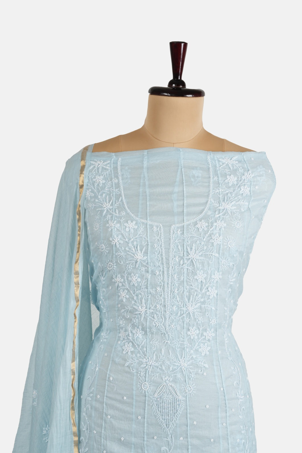 Katdana and Pearl Work Handcrafted Chikankari Anarkali