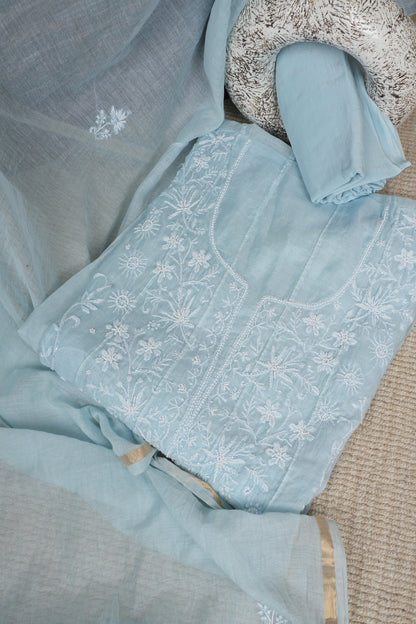 Katdana and Pearl Work Handcrafted Chikankari Anarkali