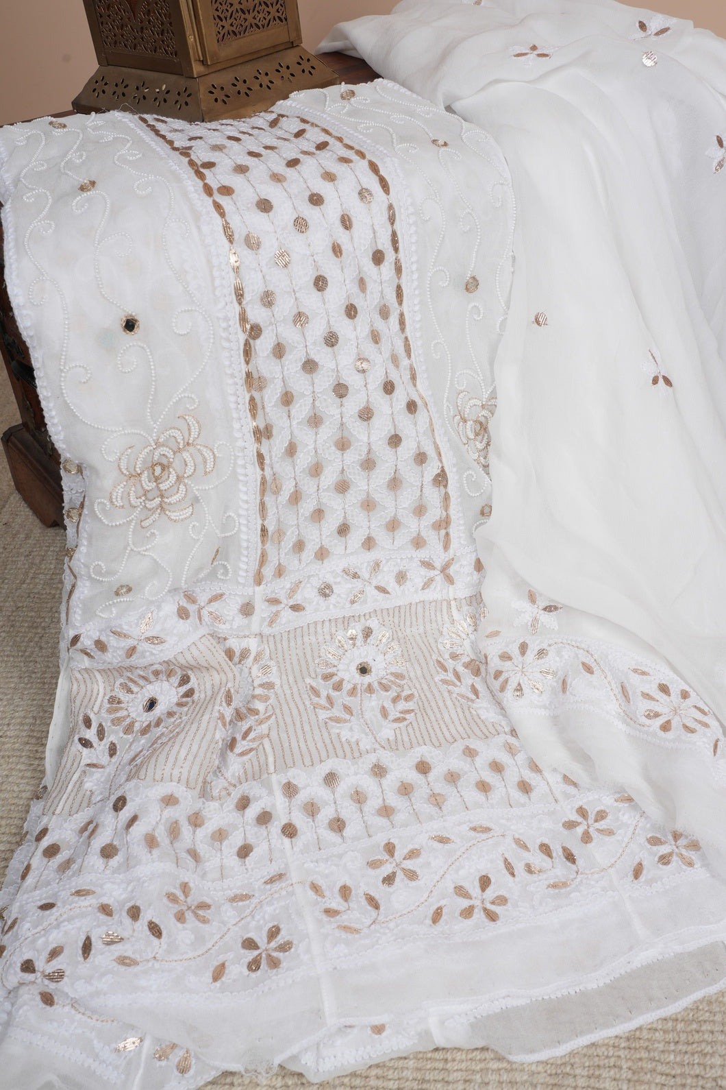 Gota Patti, Mirror and Pearl Work Anarkali