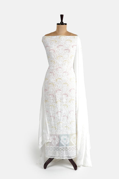 Katdana Colourful Chikankari Georgette Suit