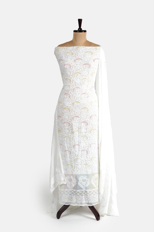 Katdana Colourful Chikankari Georgette Suit